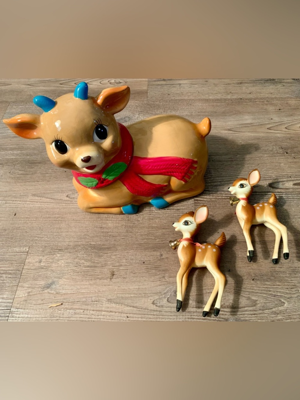 Reindeer Cookie Jar & Figurines - Christmas Holiday Bundle